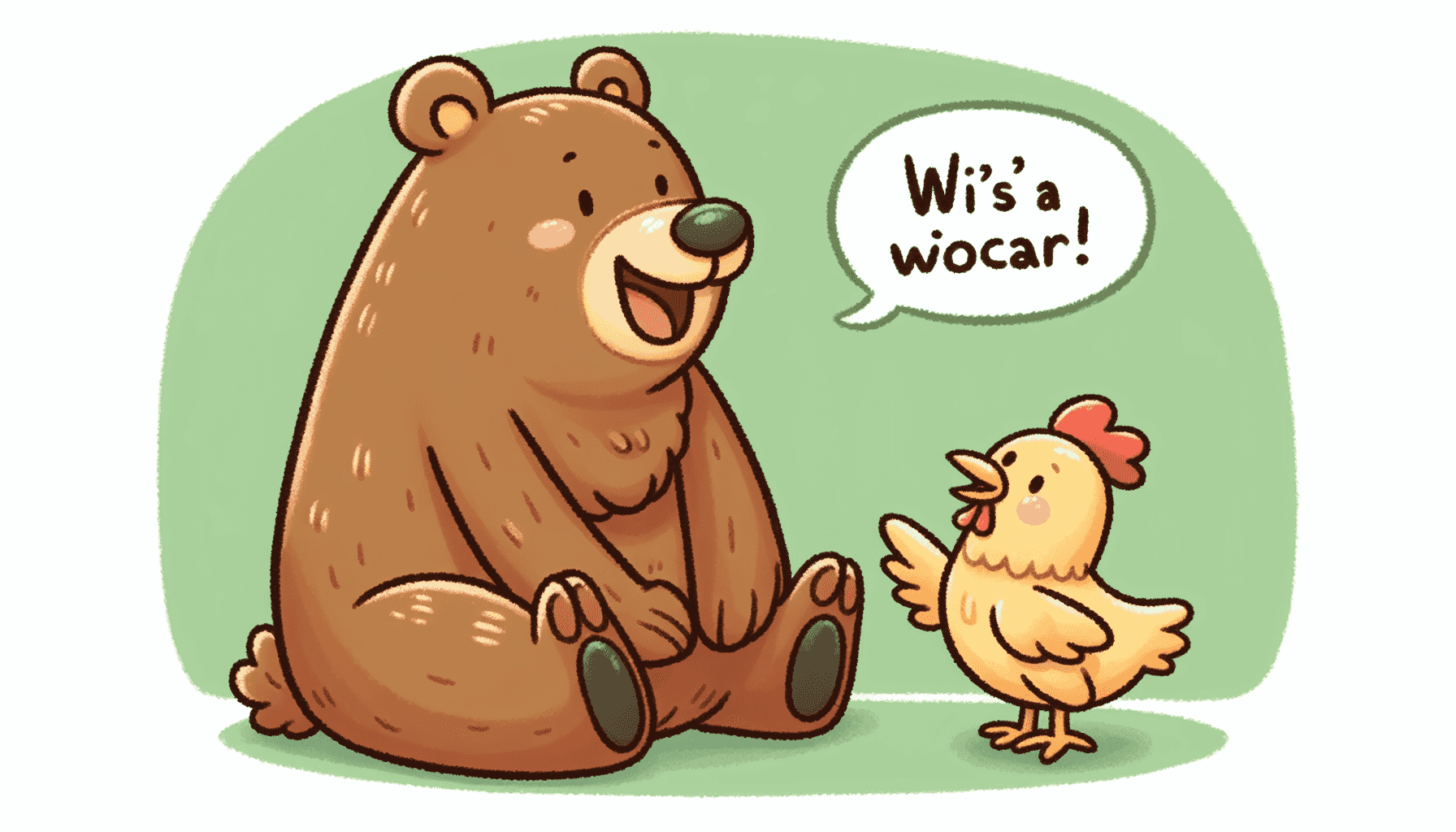 Clucky meets bear